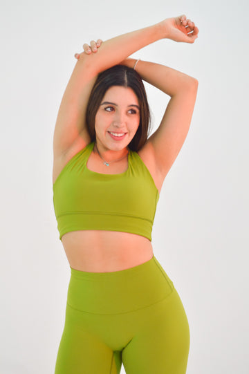 Labyrinth Pickled Pepper Green Sport Bra