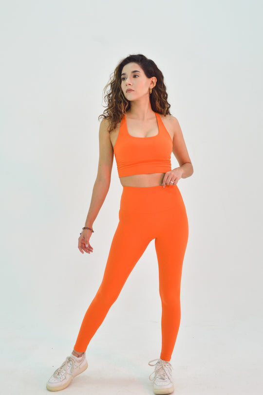 Labyrinth Pumpkin Orange Sport Bra