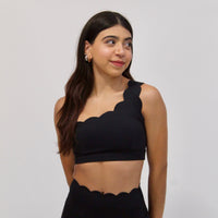 Wavy Black Sport Bra