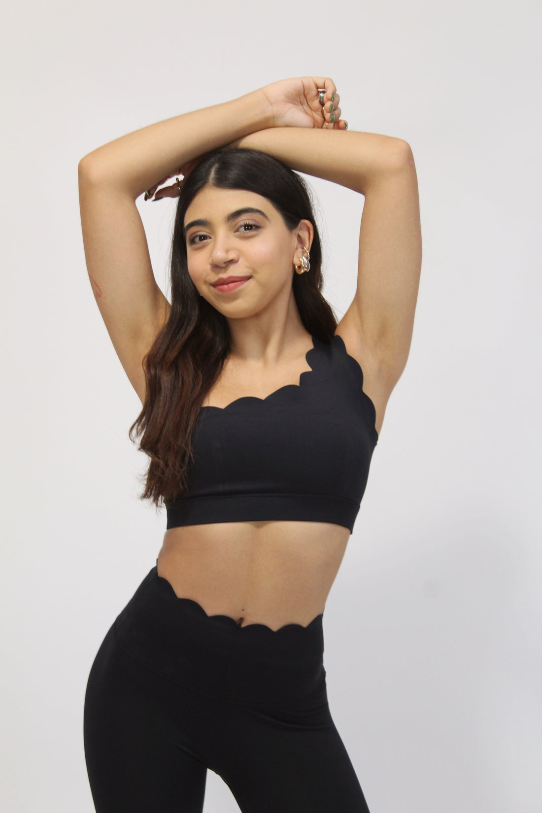 Wavy Black Sport Bra