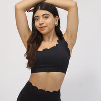 Wavy Black Sport Bra